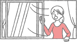 窓や戸を大きく開ける